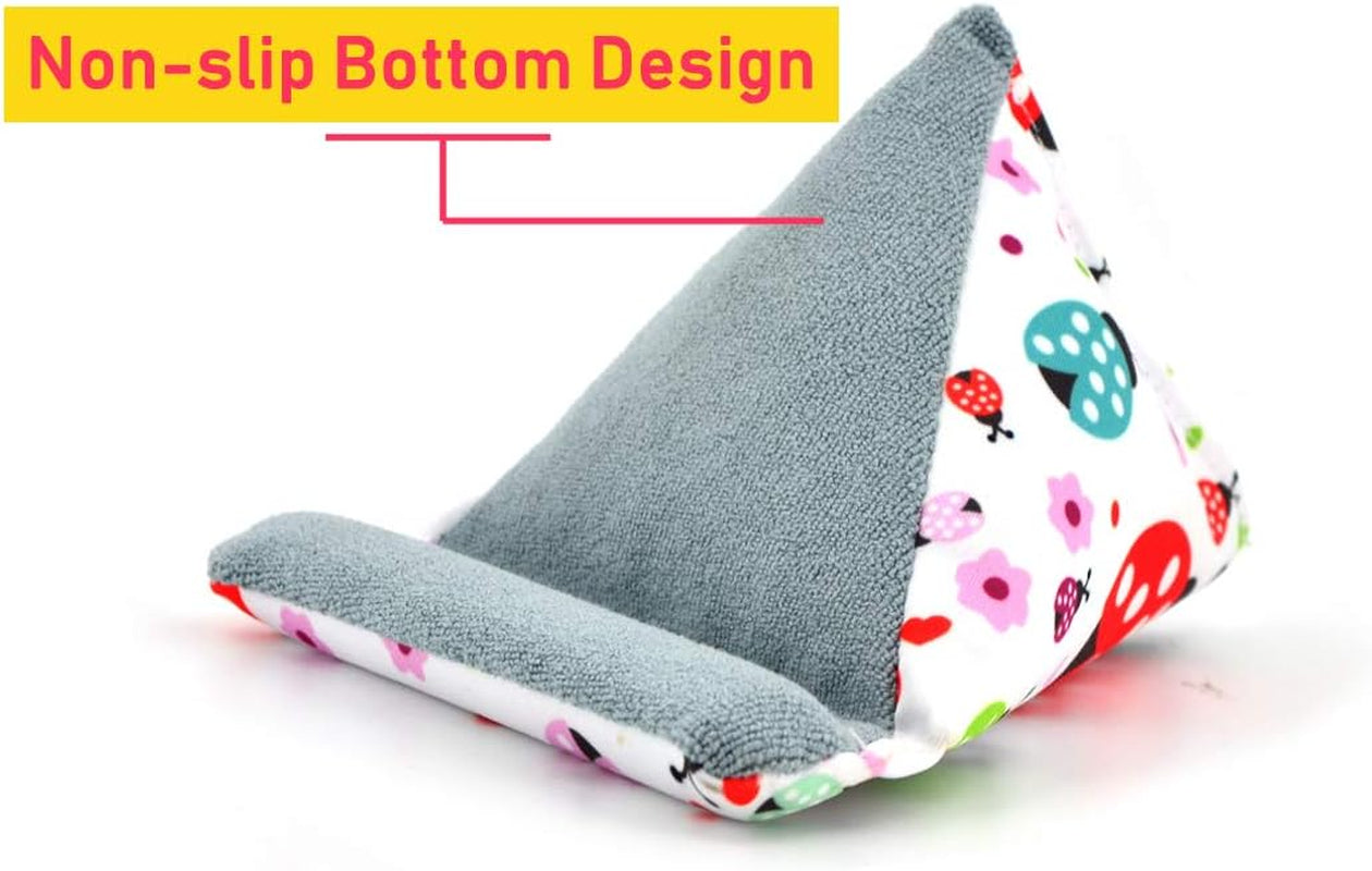 Fabric Phone Stands, Phone Pillow Holder for Iphone X Iphone 13, Handmade Phone Bean Bag Cushion for Desk (Ladybird)