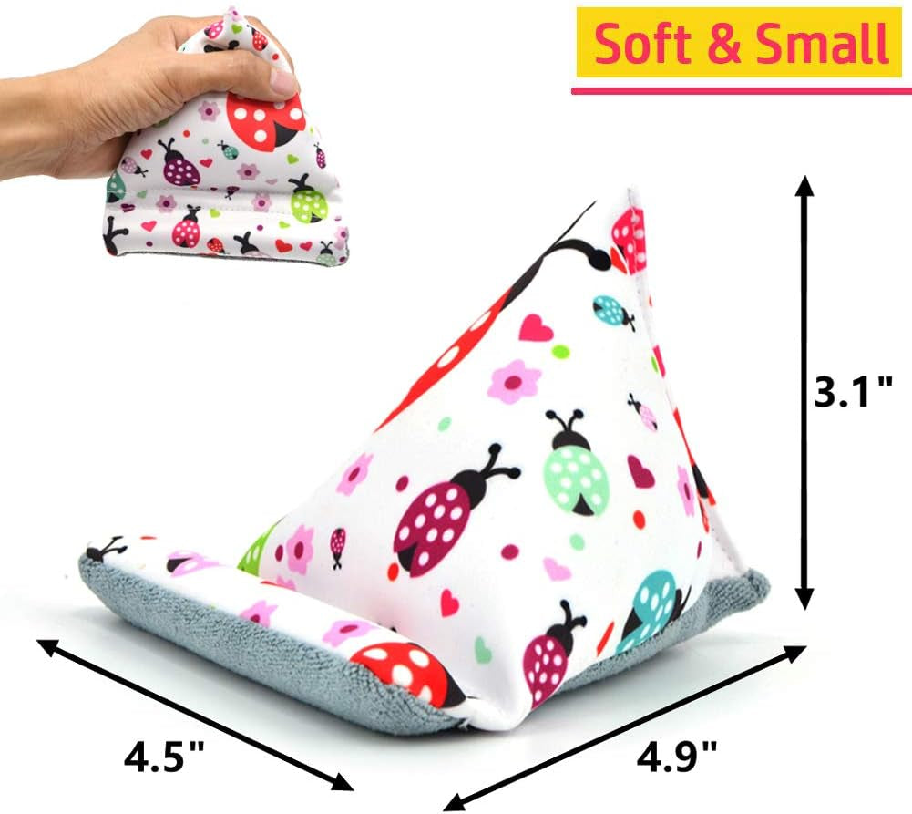 Fabric Phone Stands, Phone Pillow Holder for Iphone X Iphone 13, Handmade Phone Bean Bag Cushion for Desk (Ladybird)